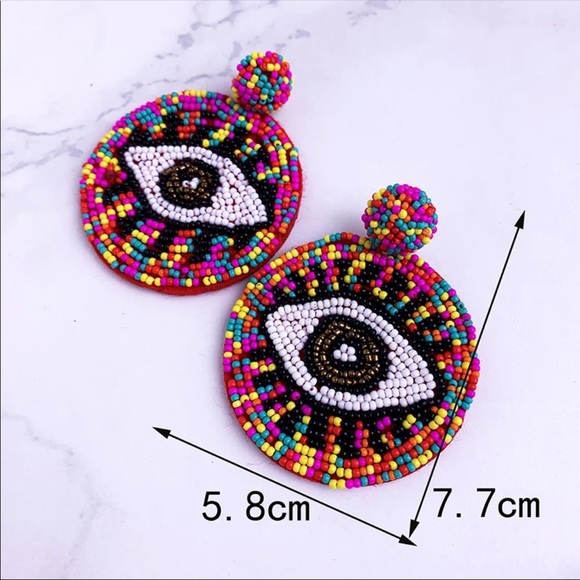 Bohemian Handmade Beads Tassel Drop Earrings! - Picture 2 of 3